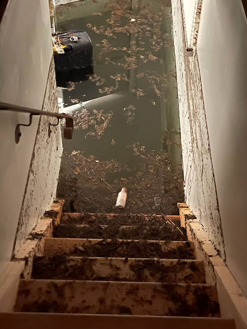 bursted pipe basement flood
